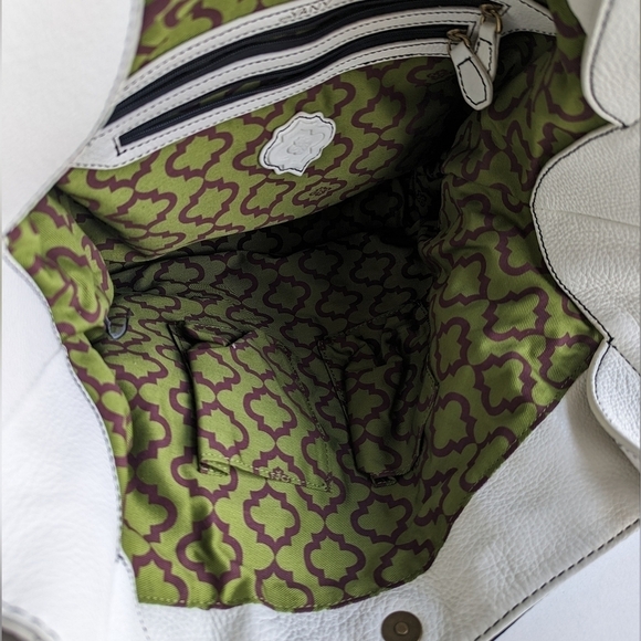 orYANY Genuine Leather Large Shoulder Tote Bag Compartments Black White - Picture 4 of 10